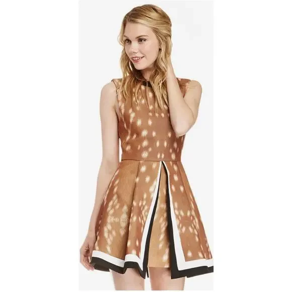 Cameo Fawn Mini Dress Fit and Flare Sleeveless Forest Fairy Cosplay Sz XS Brown - Picture 4 of 14